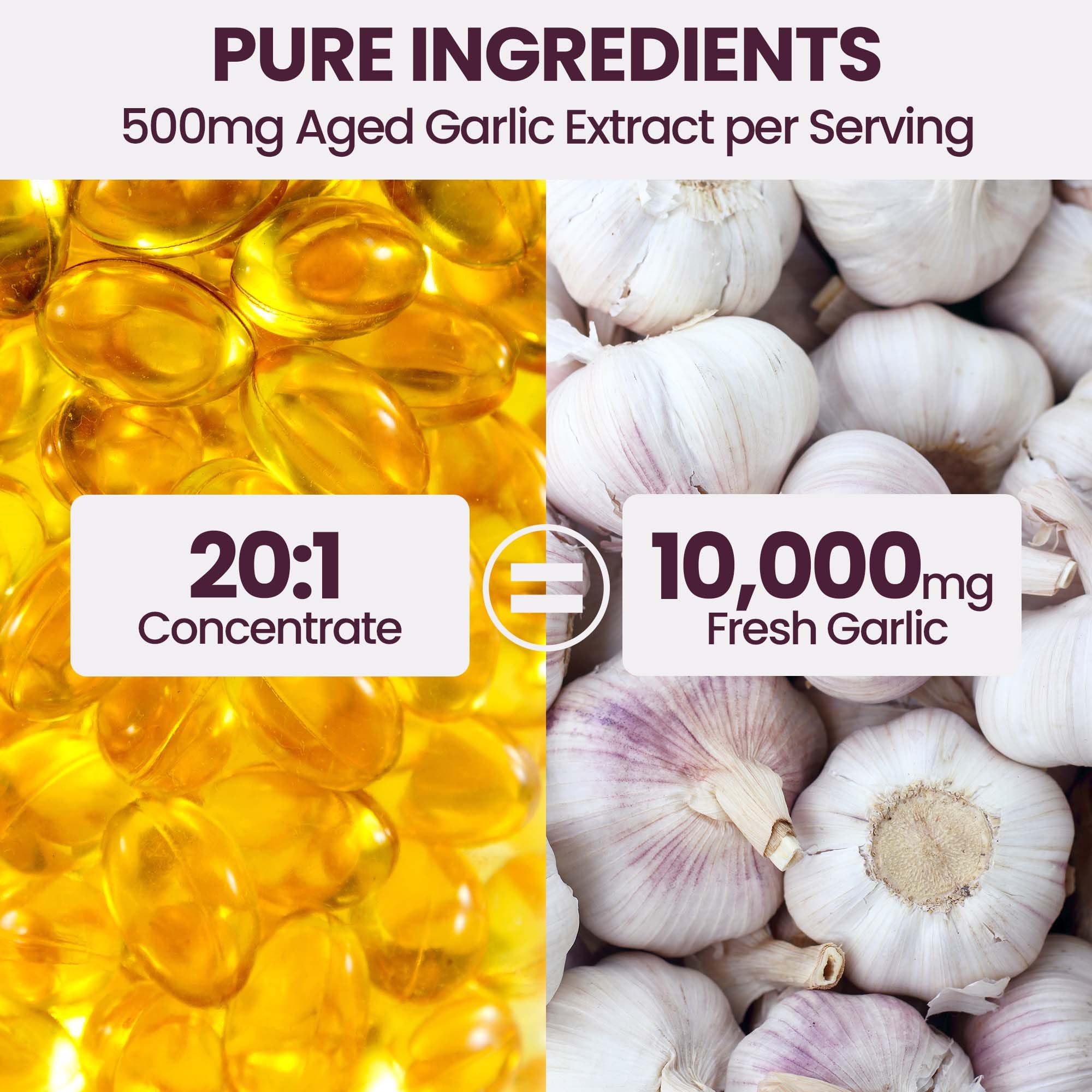 VerdiGusto odorless garlic softgels close-up showing easy-to-swallow convenience.