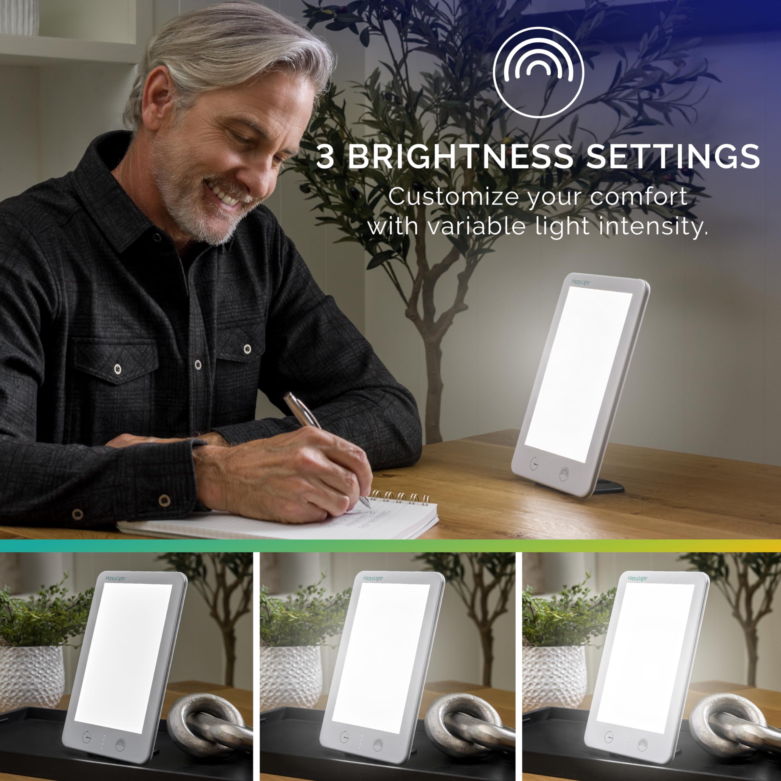Verilux Lumi Plus adjustable brightness levels for personalized sessions