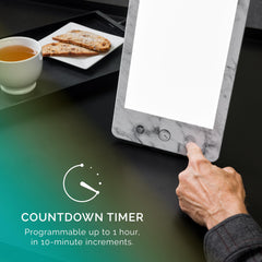 Verilux HappyLight Luxe color temp setting enables cooler or warmer light for tasks.