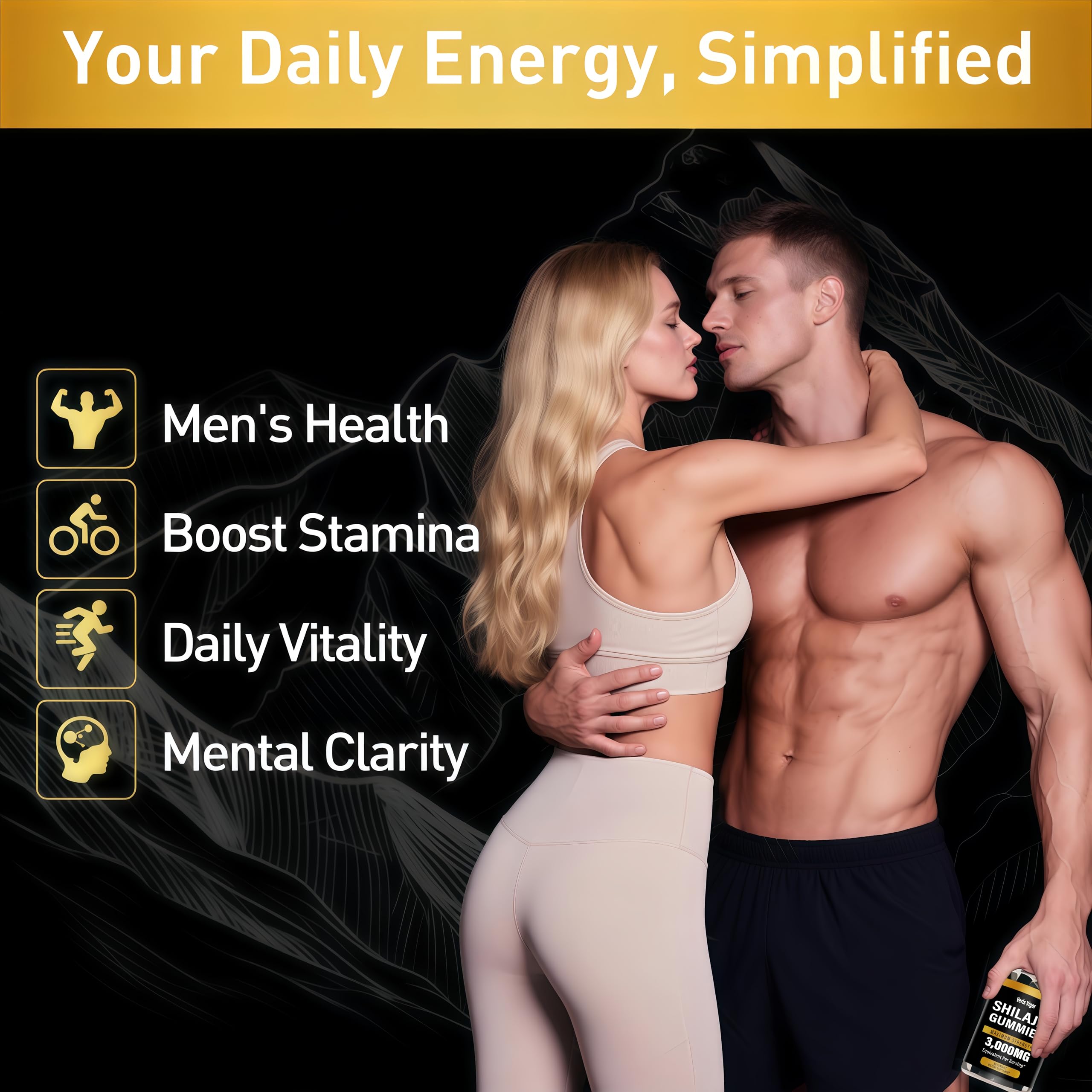 Veris Vigor Shilajit Gummies ingredients and minerals snapshot.