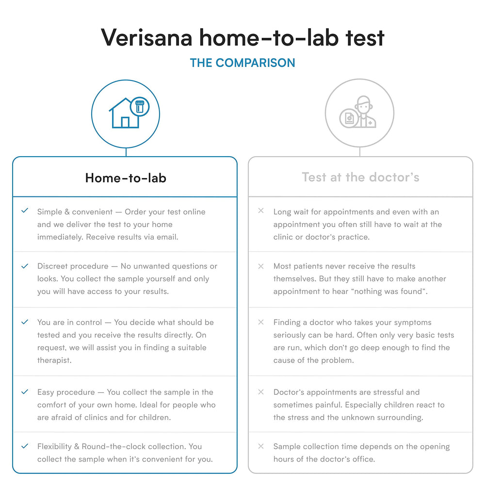 Verisana lab results email view with lipid panel insights