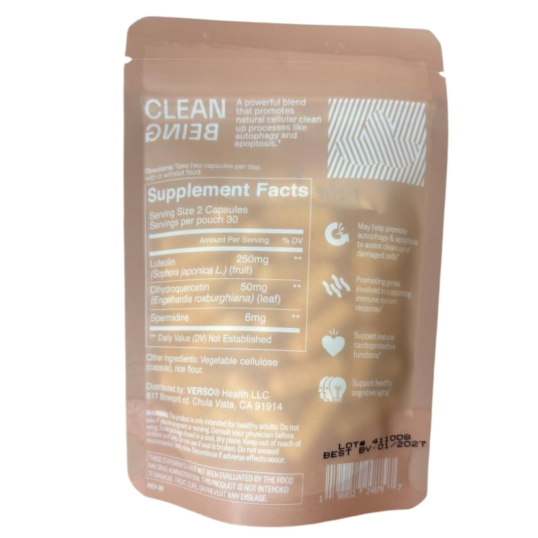 Verso Clean Being capsules closeup for easy daily dosing
