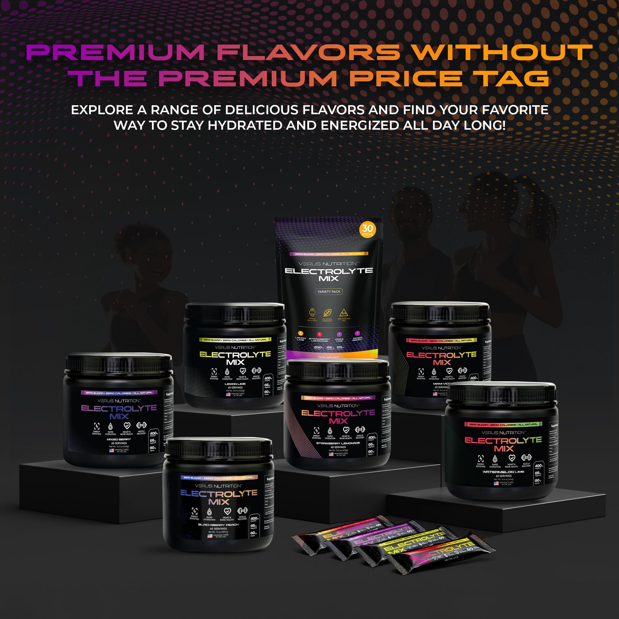VERUS NUTRITION electrolytes powder eco-friendly-bottle reduces plastic waste.