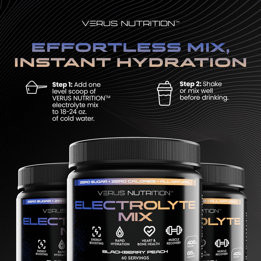 VERUS NUTRITION scoop and bottle showing convenient serving