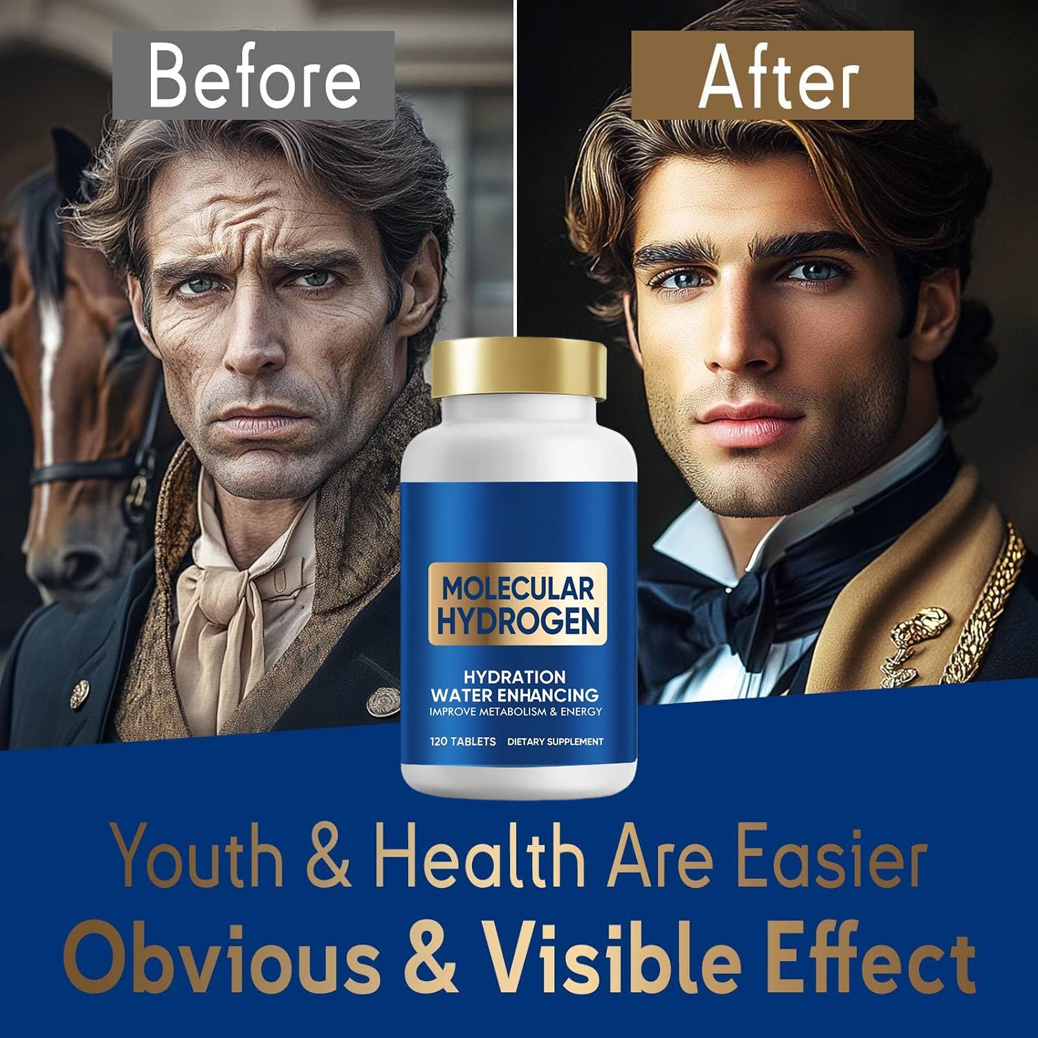 Close-up of Veryherbs hydrogen water tablets bottle label features.