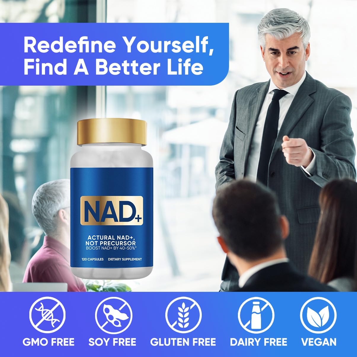 Veryherbs NADH+ capsules for easy daily energy support.