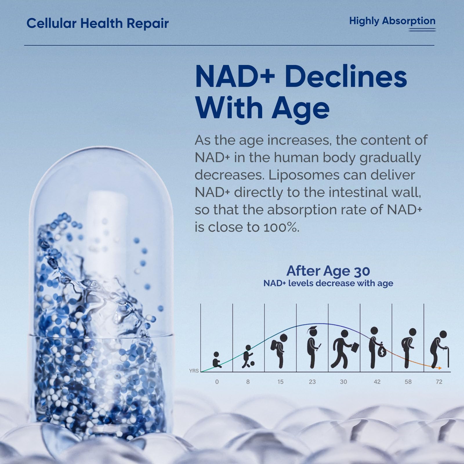 Veryherbs NADH+ energy-boost capsules depicted for daily use.