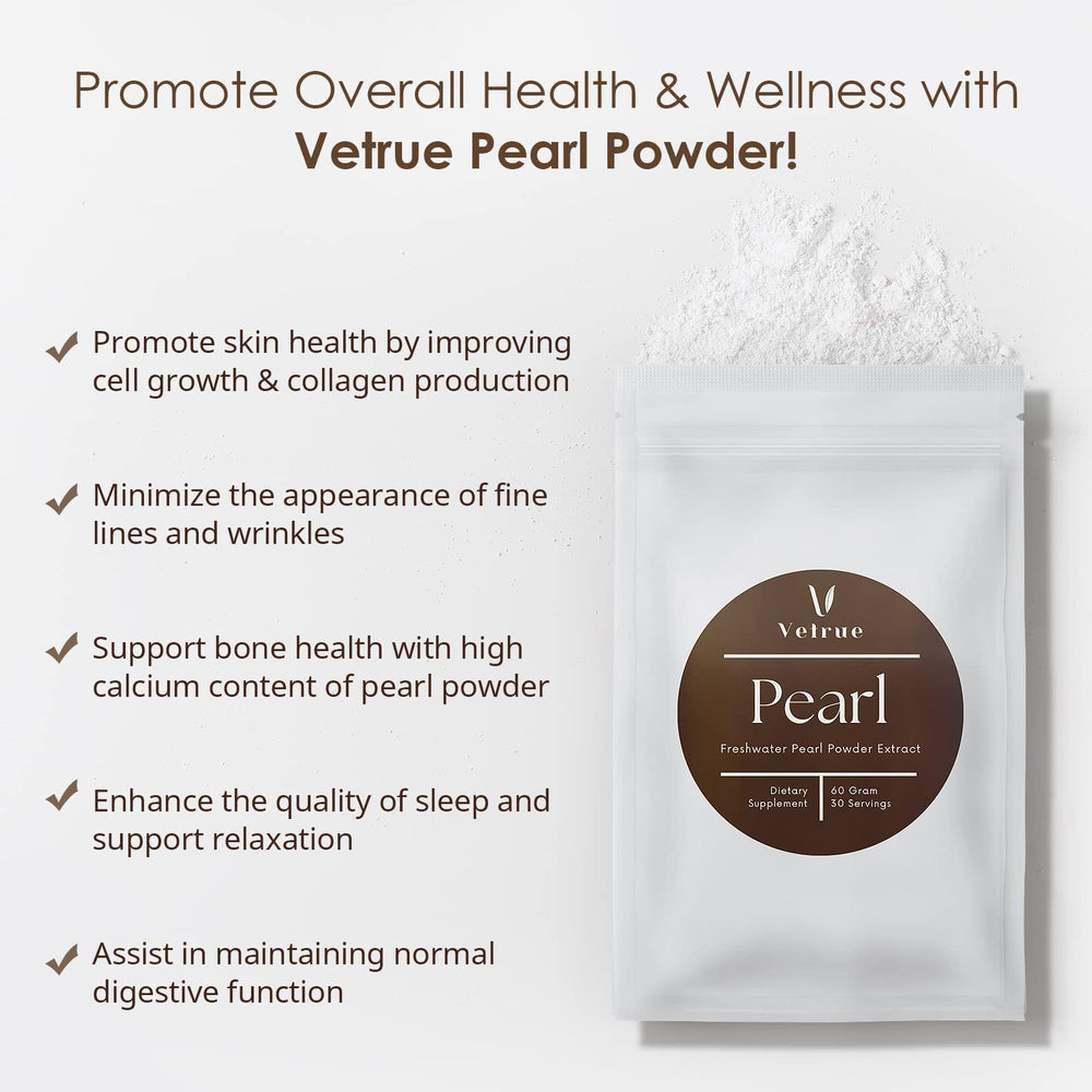 Vetrue Freshwater Pearl Powder packaging bag for easy daily servings