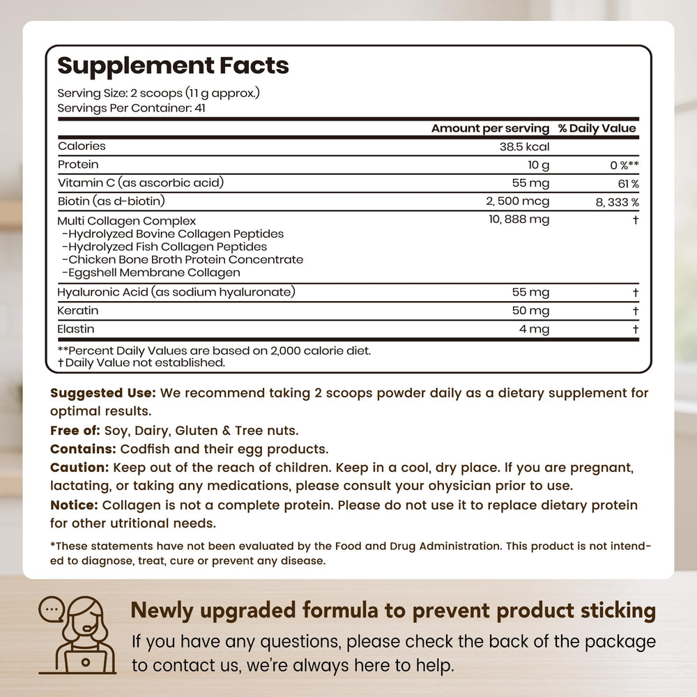 VEV scoop with powder ready to measure for easy daily use.