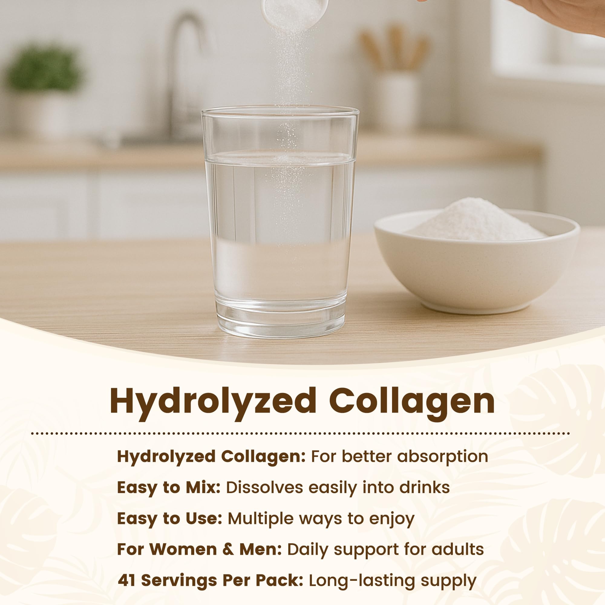 VEV Hyaluronic Acid and Biotin ingredients support hydration and skin vitality.