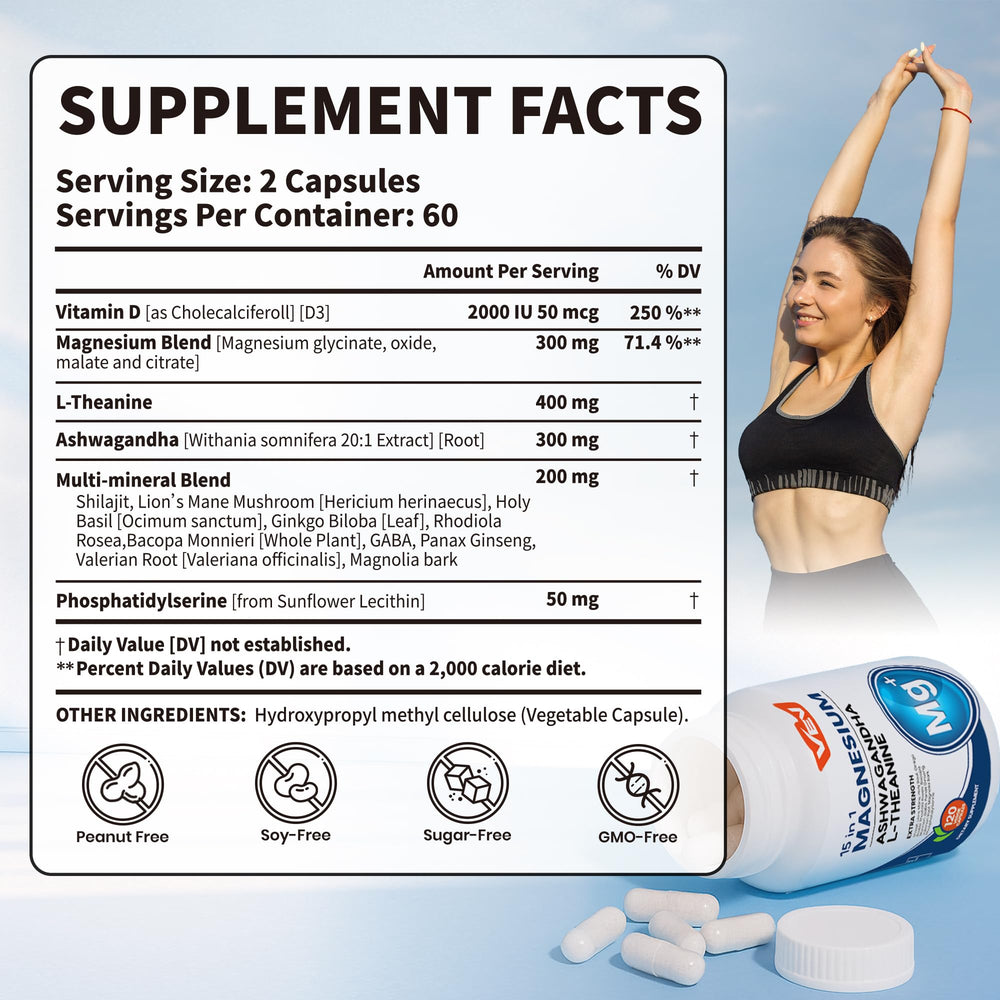 VEV Magnesium Complex capsules close-up highlighting vegan formula for daily support