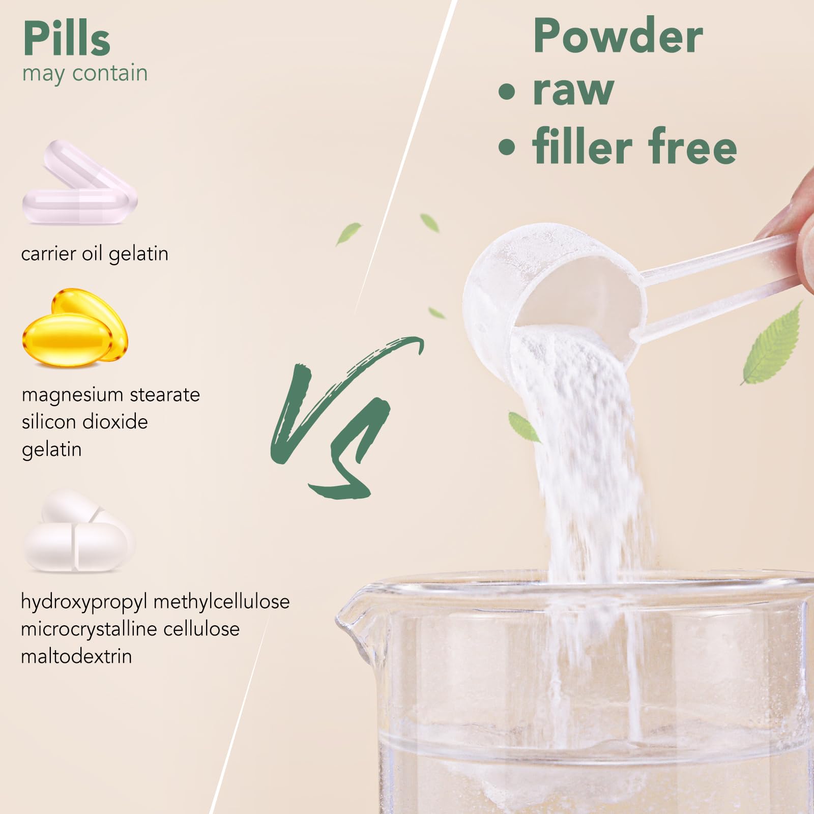VEV Multi Collagen powder with ingredient icons visual.