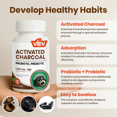 VEV Probiotics 50B CFU multi-strain bottle promoting gut balance.