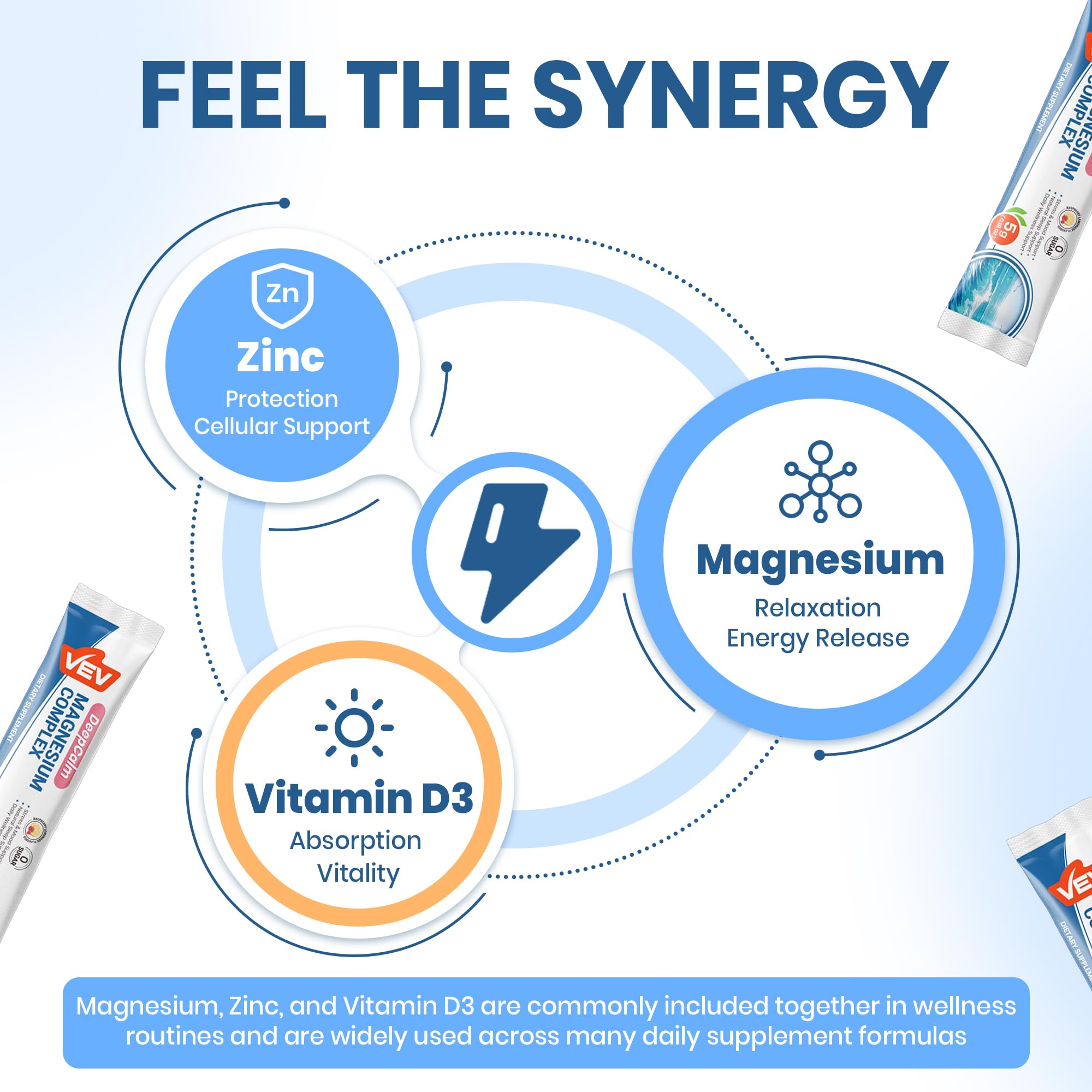 VEV Travel-friendly single-serve sticks for on-the-go routines.