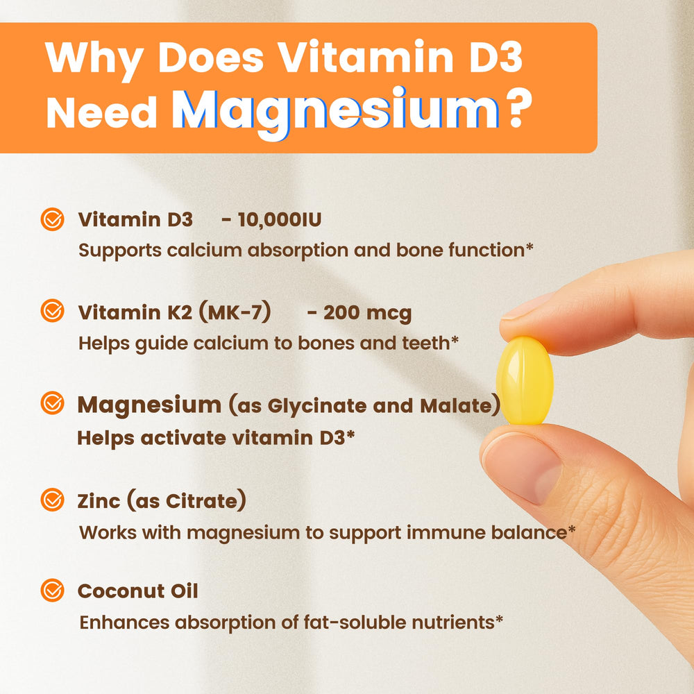 VEV D3 K2 magnesium and zinc ingredients label for transparency