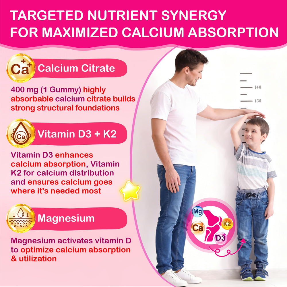 Veyttisy Kids Calcium Gummies strawberry-flavored sugar-free option for daily calcium