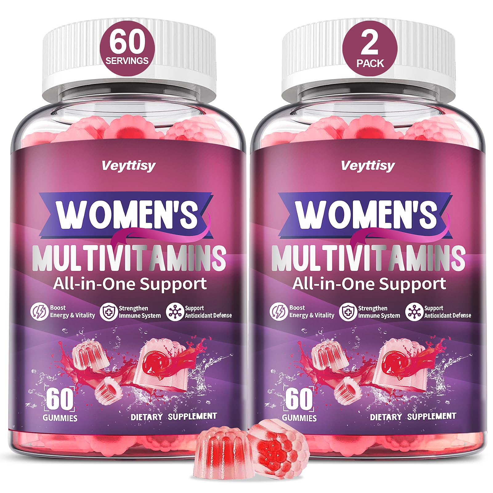 Veyttisy methylated multivitamin gummies for women in bottle, supporting daily energy and wellness