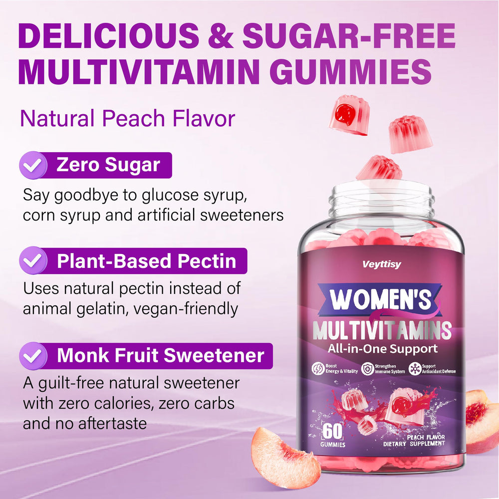 Veyttisy vegan pectin gummies highlight sugar-free claim.