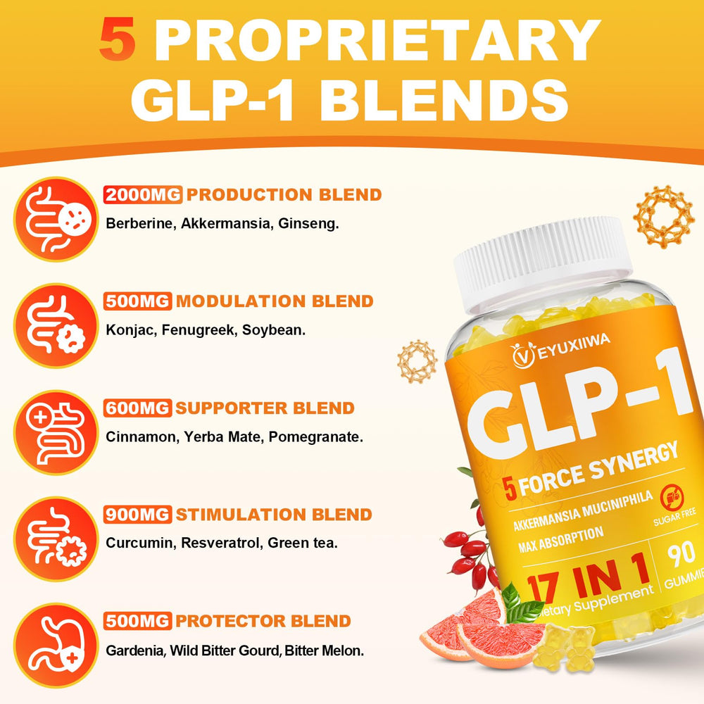 Veyuxiiwa GLP-l nutrition facts close-up highlights vegan, organic, gluten-free ingredients.