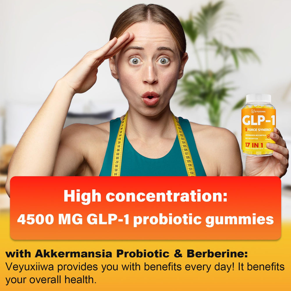 Veyuxiiwa GLP-l daily use scene with gummies and water.