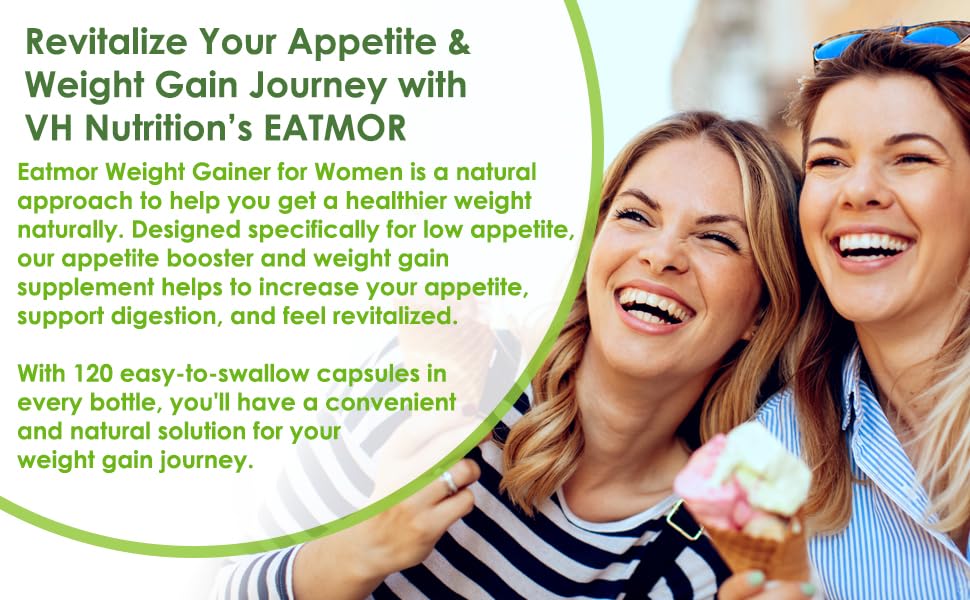 VH Nutrition Eatmor capsules in hand ready for daily use.
