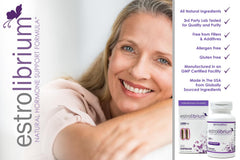 VH Nutrition Estrolibrium bottle pour illustrating simple daily dosing.