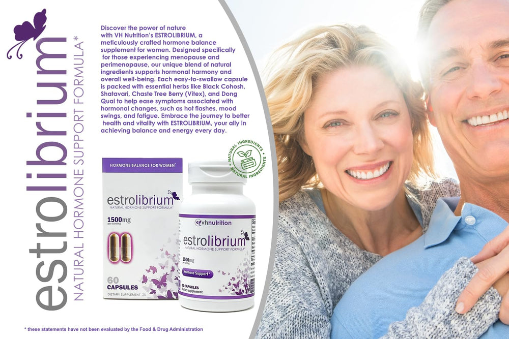 VH Nutrition Estrolibrium capsules close-up highlighting easy-to-swallow form.