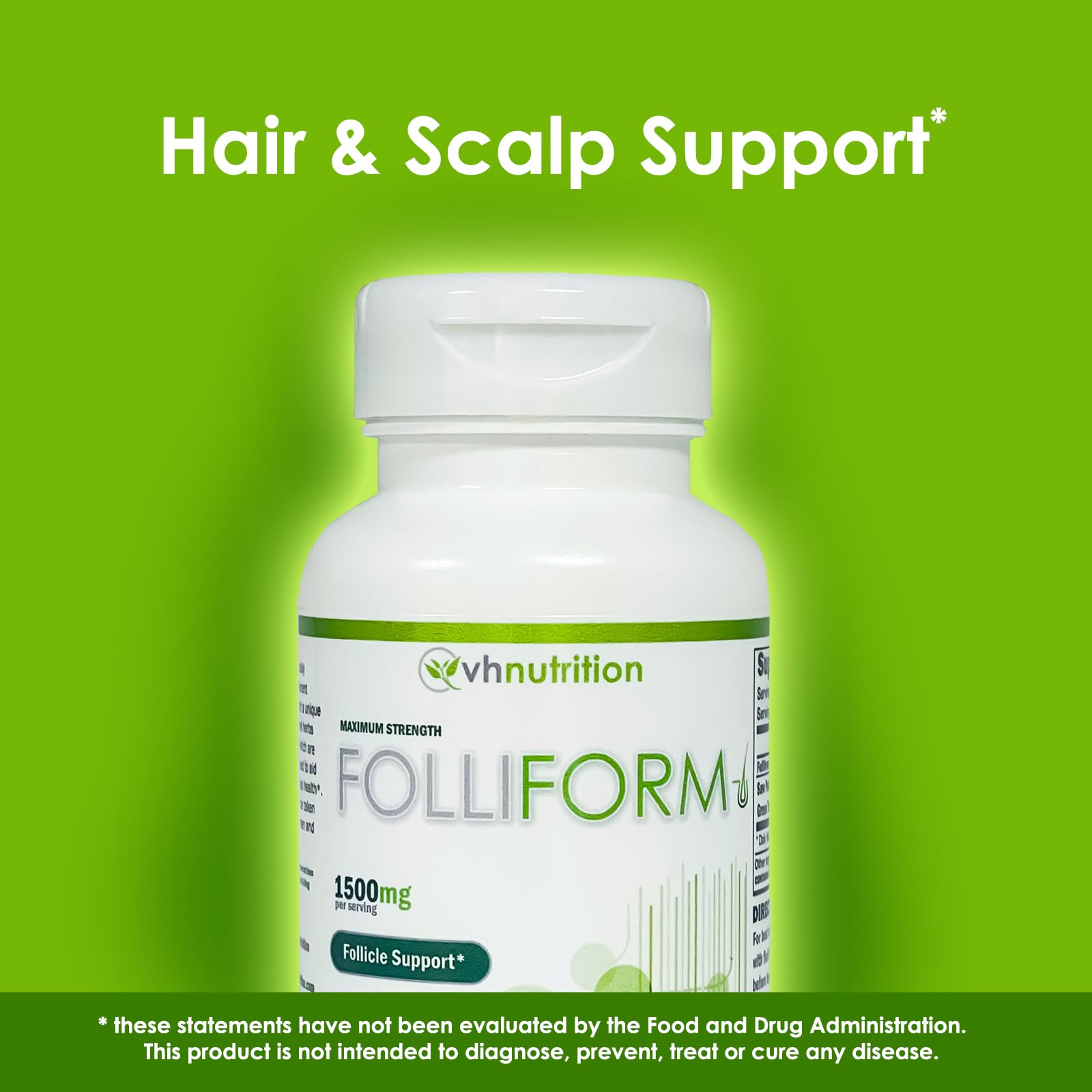 VH Nutrition FOLLIFORM saw palmetto visual highlighting a key ingredient for daily hair care.