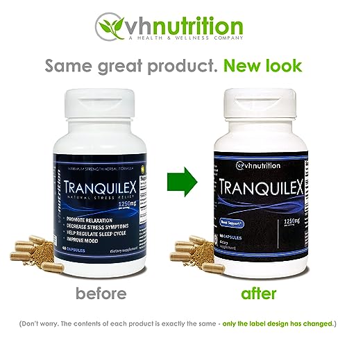 Tranquilex capsules close-up highlighting herbal blend for calmness