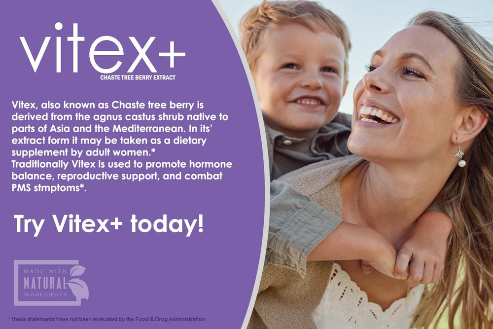 VH Nutrition VITEX+ ingredient close-up highlights pure Vitex berry extract.