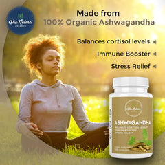Via Natura Organics sustainable packaging for Ashwagandha capsules.
