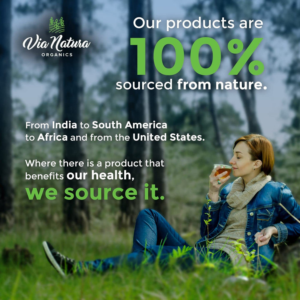 Via Natura Organics CoQ10 product page showing refund guarantee.