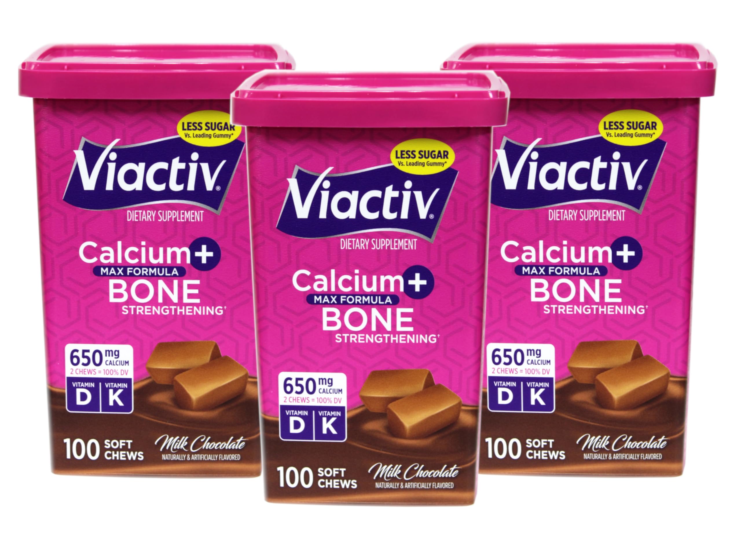Viactiv bottle pour shot illustrating easy calcium intake.