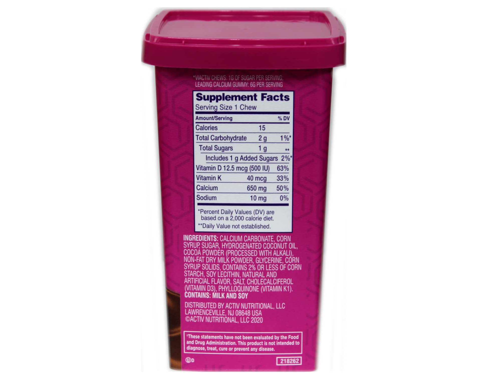 Viactiv soft chews on the go for daily use.