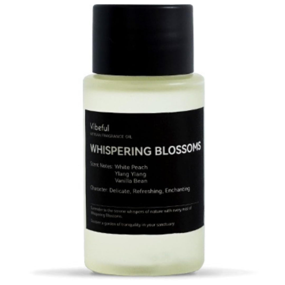 Vibeful Whispering Blossoms bottle-front showing signature scent profile