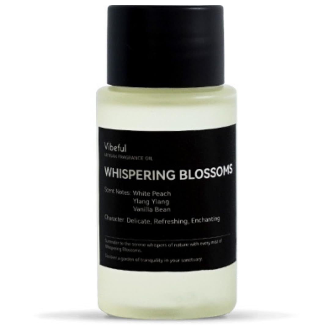 Vibeful Whispering Blossoms bottle-front showing signature scent profile