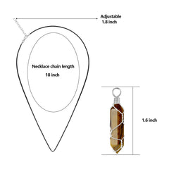VIBILIA hexagonal crystal point pendant close-up highlighting facets