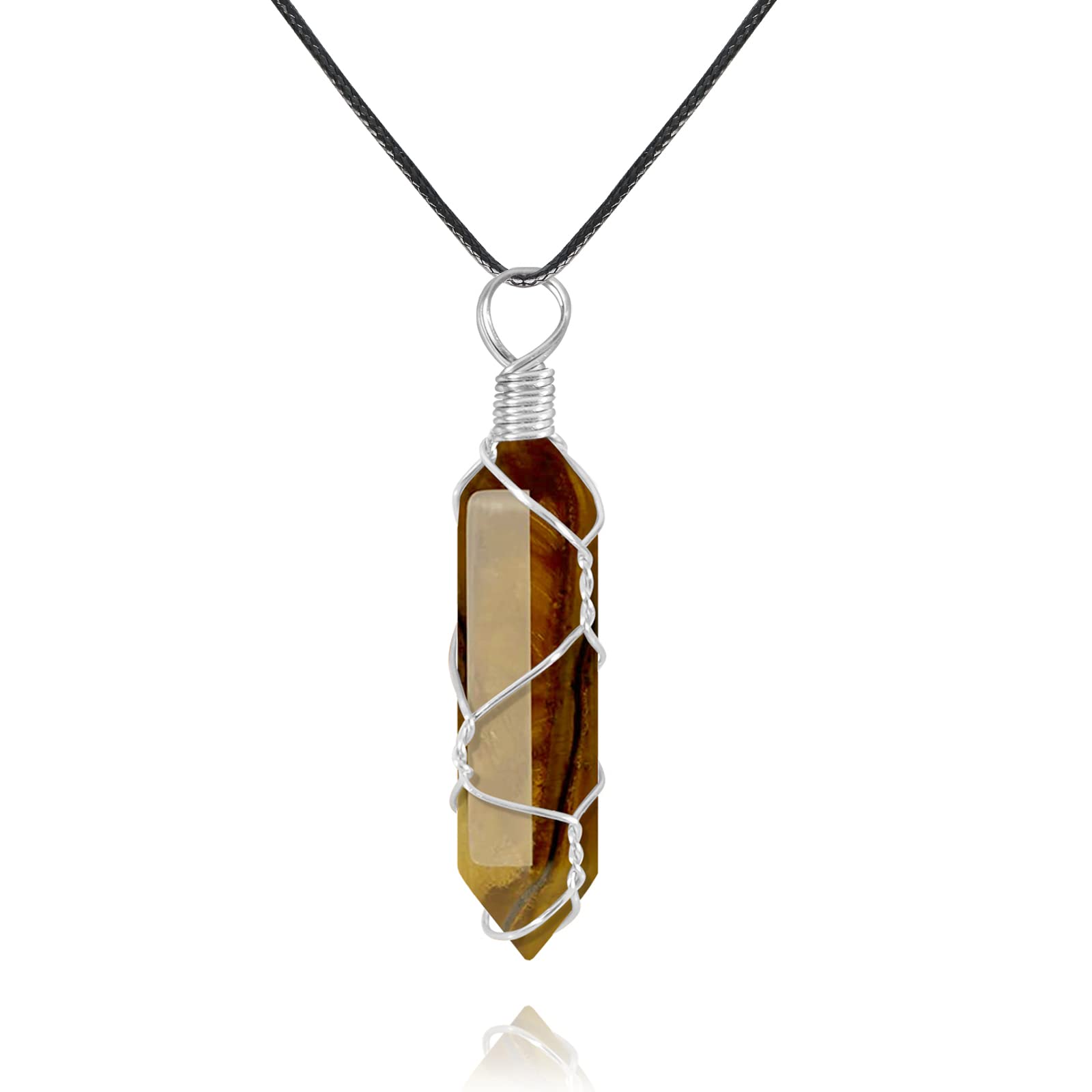 VIBILIA tiger eye point pendant with natural color variation and handcrafted finish