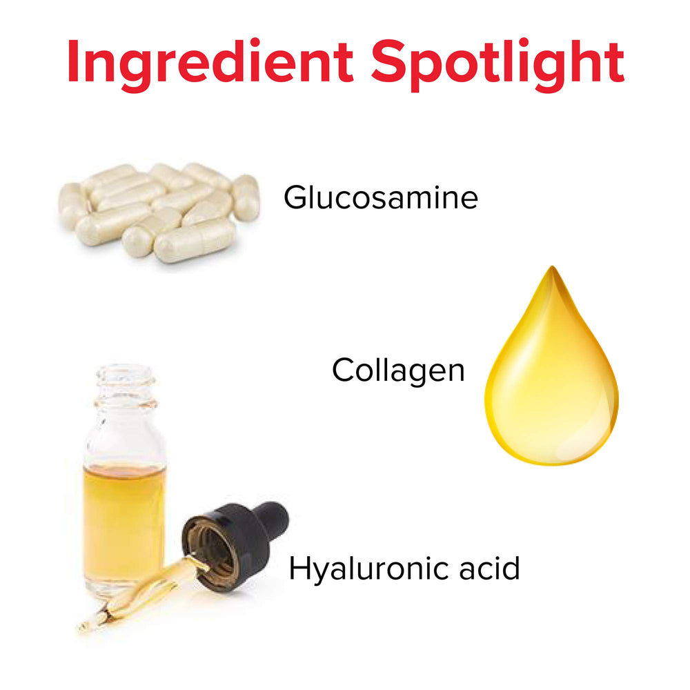 Ingredients panel on Vibrant Health Joint Vibrance highlighting collagen and glucosamine