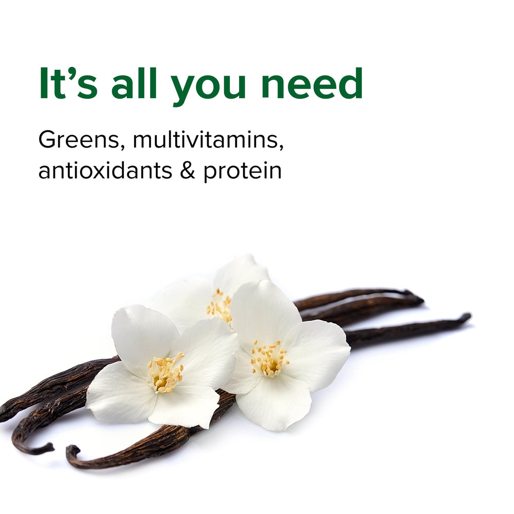 Vibrant Health Maximum Vibrance vanilla powder ready to blend into shakes