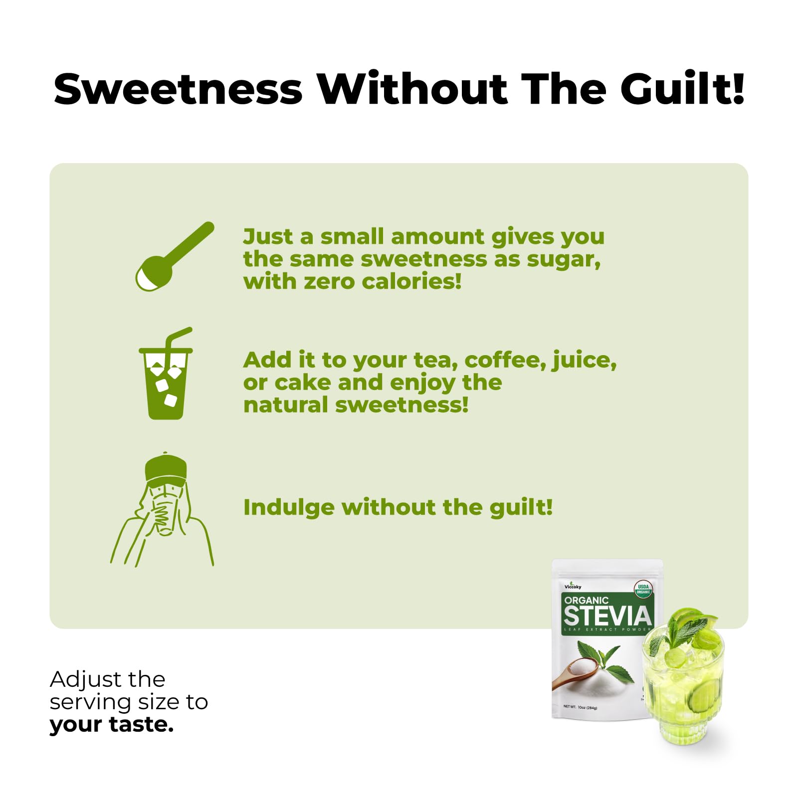 Viccoky Stevia powder with baked goods offers natural sweetness without sugar.