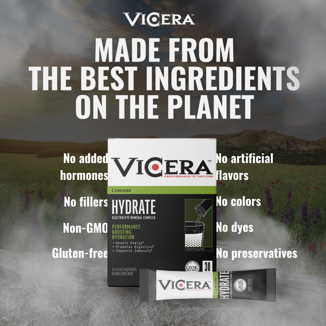 VICERA electrolytes poured into a water bottle during workout.