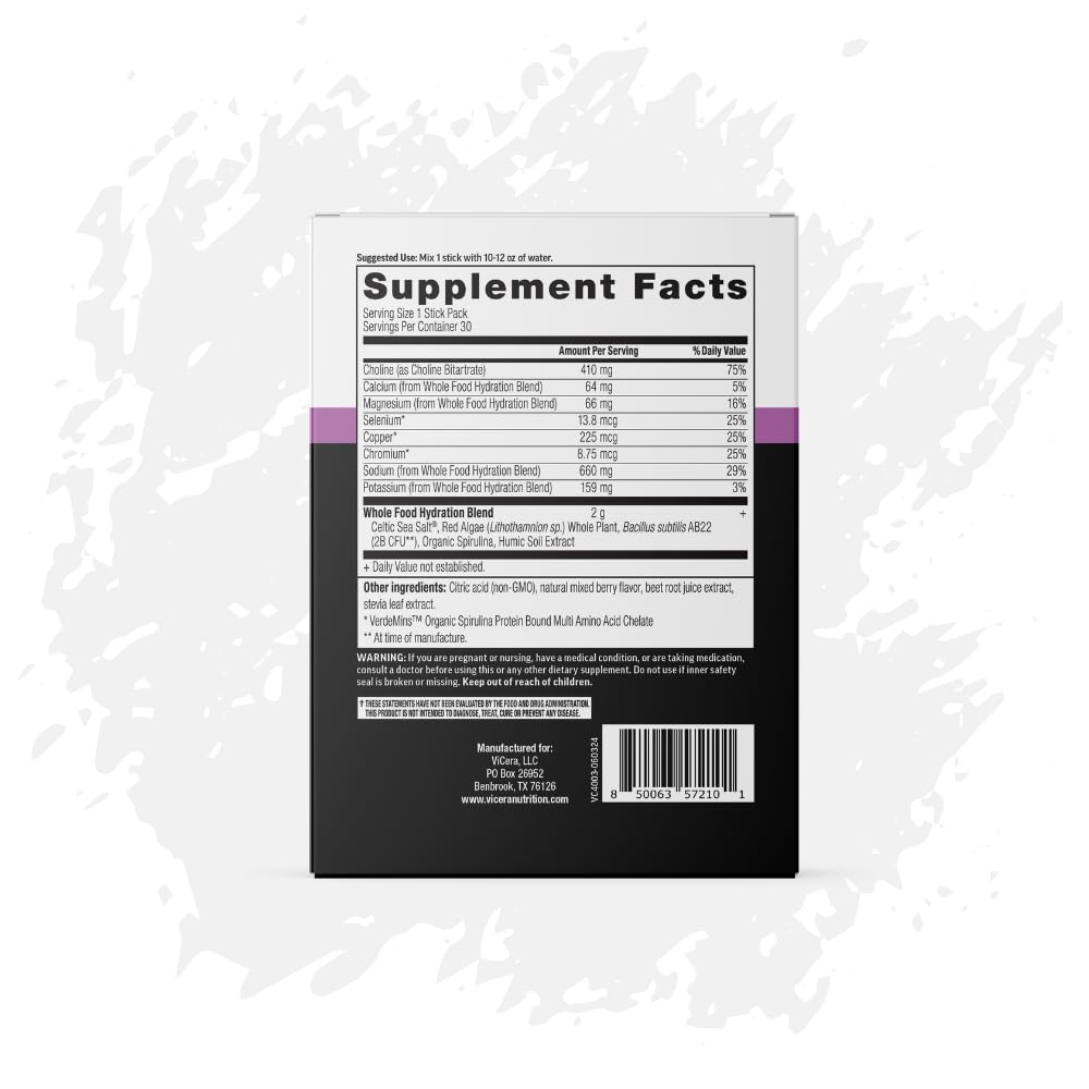 VICERA Organic spirulina minerals contribute natural nutrients for daily hydration.
