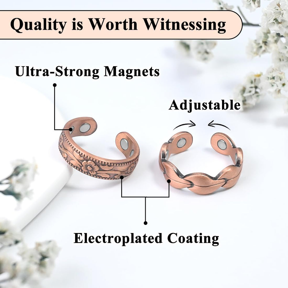 Vicmag 2pc magnetic ring set for versatile looks