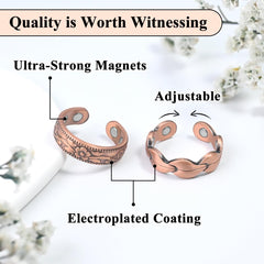 Vicmag 2pc magnetic ring set for versatile looks