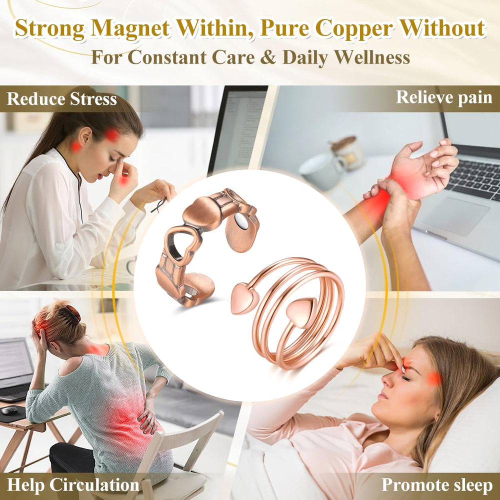 Vicmag 99.99% pure copper texture emphasizes durable, skin-friendly material.