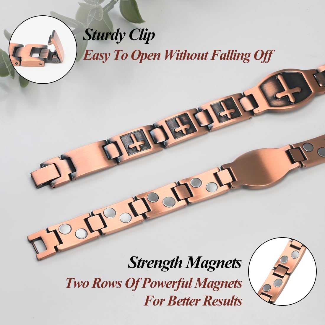 Vicmag adjustable bracelet with link removal tool for easy resizing.