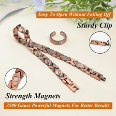 Vicmag adjustable closure copper anklet for a comfortable, customizable fit.