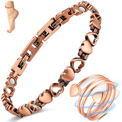 Vicmag copper anklet adjustable length closeup for a flexible daily fit.