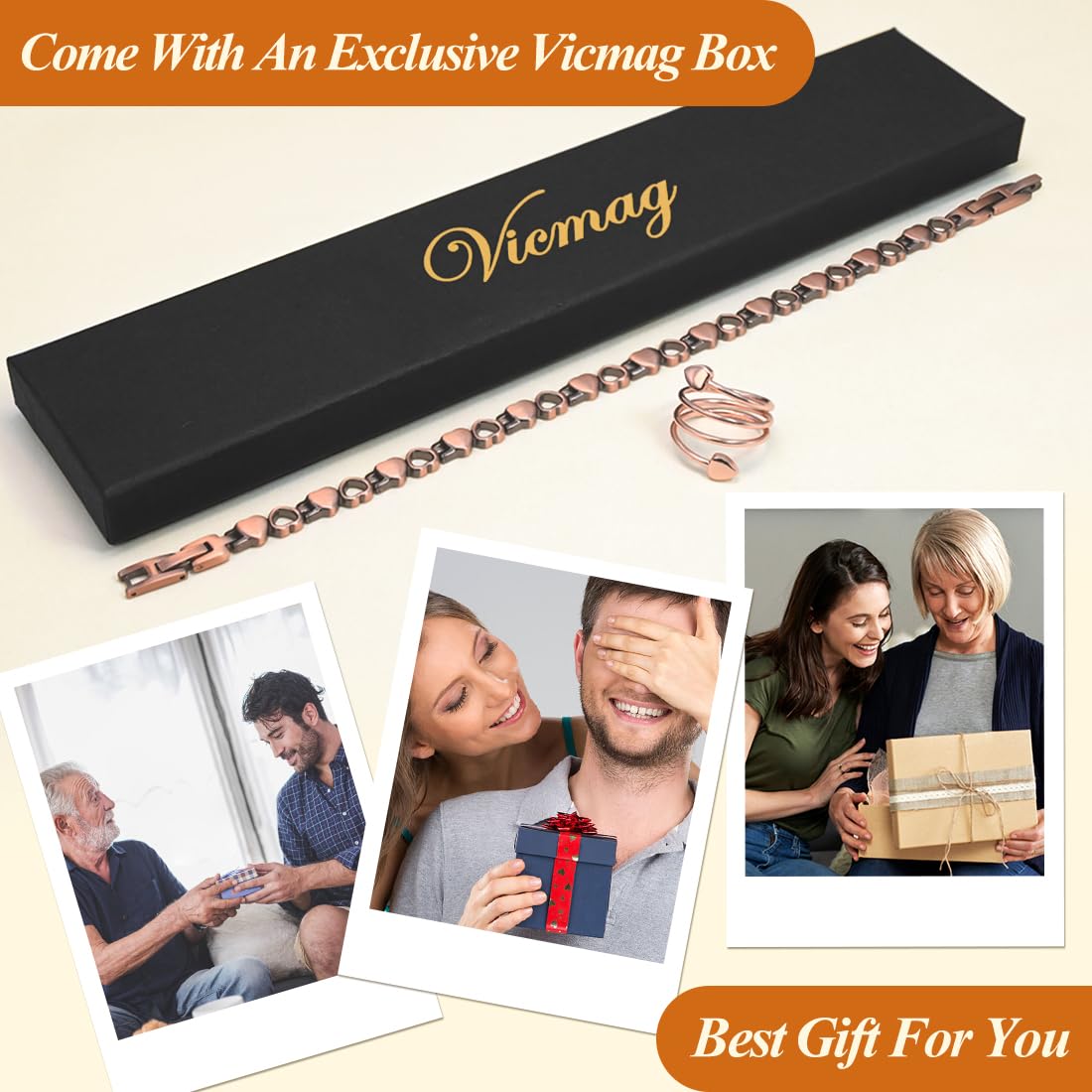 Vicmag copper anklet gift for her closeup evokes thoughtful present.